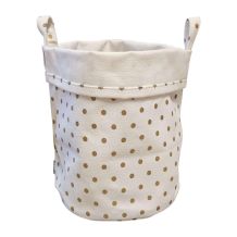 Maika - Canvas Storage Bucket - Large - Dots Gold - CLOSEOUT