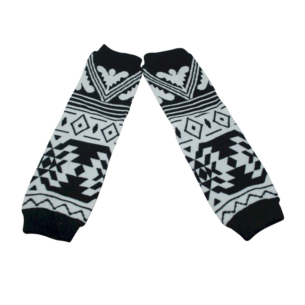 Tribal Print Baby Leg Warmers - BLACK & WHITE - CLOSEOUT