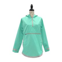 The Coral Palms® Tunic-Style UltraLite Pullover Packable Rain Jacket - MINT - CLOSEOUT