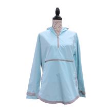 The Coral Palms® Tunic-Style UltraLite Pullover Packable Rain Jacket - AQUA - CLOSEOUT