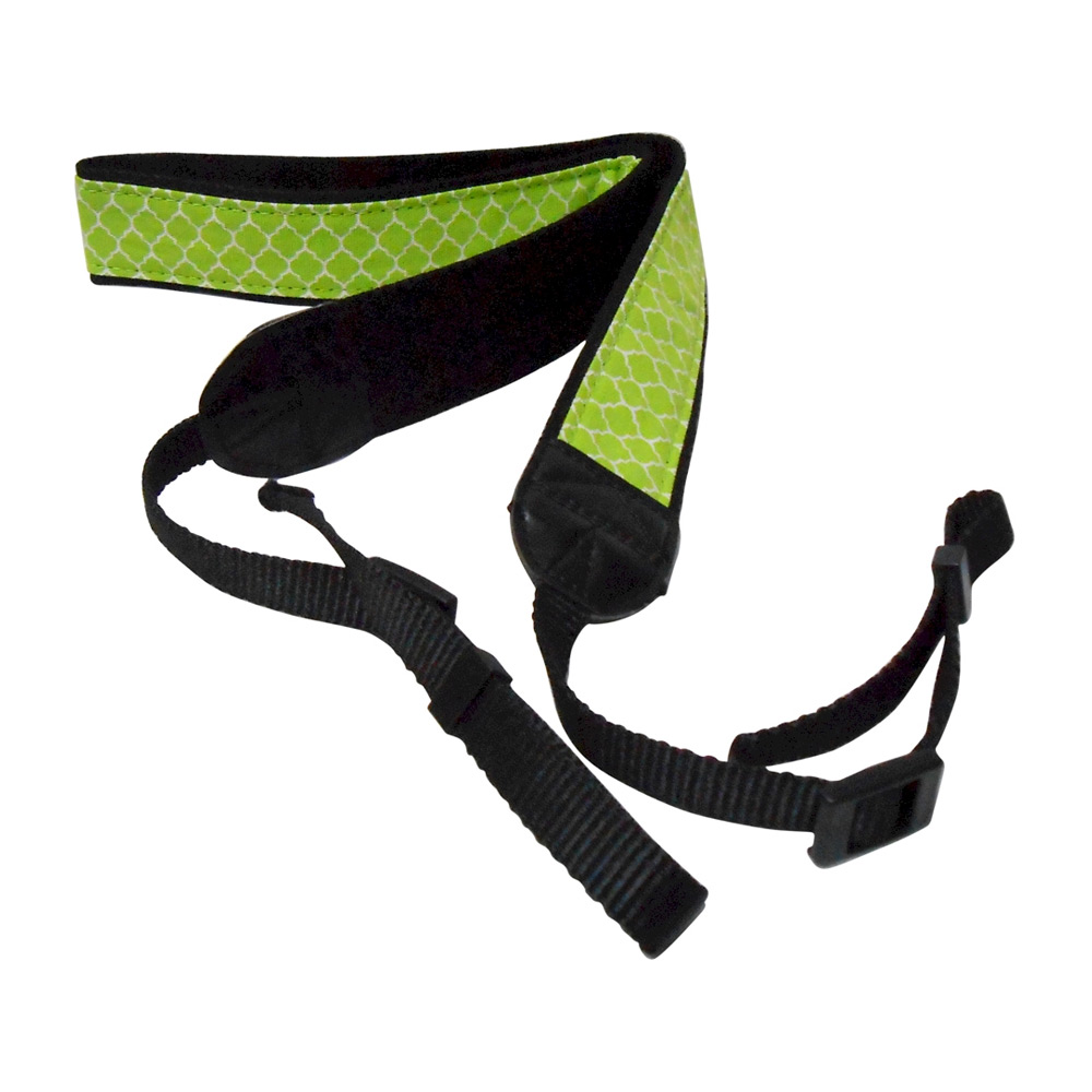 Camera Strap Embroidery Blanks - LIME QUATREFOIL - CLOSEOUT