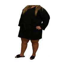 Cotton Waffle 36" Knee-Length Plus Size Kimono Robe