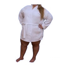 Cotton Waffle 40" Knee-Length Plus Size Kimono Robe