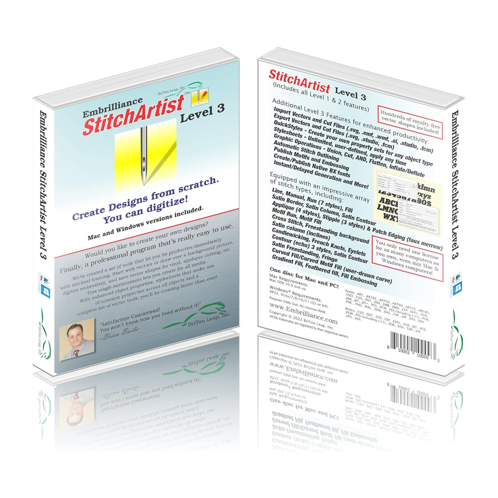 StitchArtist Level 3 by Embrilliance Embroidery Software
