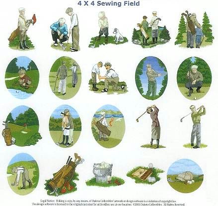 Vintage Golf Embroidery Designs by Dakota Collectibles on Multi-Format CD-ROM F70204