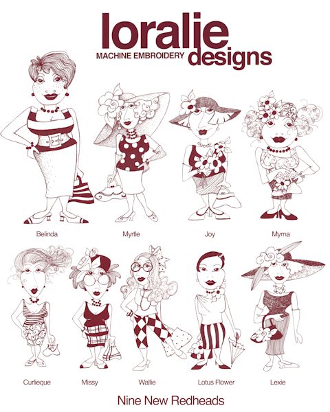 Redheads 2 by Loralie Designs Embroidery Designs on a Multi-Format CD-ROM 630052