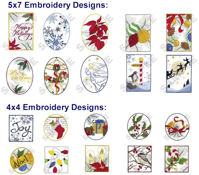 Christmas Card Collection by Dakota Collectibles - Embroidery Designs on Multi-Format CD-ROM 970303