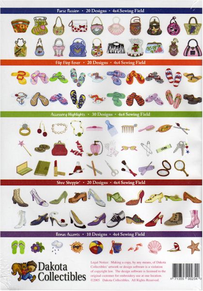 Happenin Fashions Embroidery Designs on a Multi-Format CD-ROM 970234