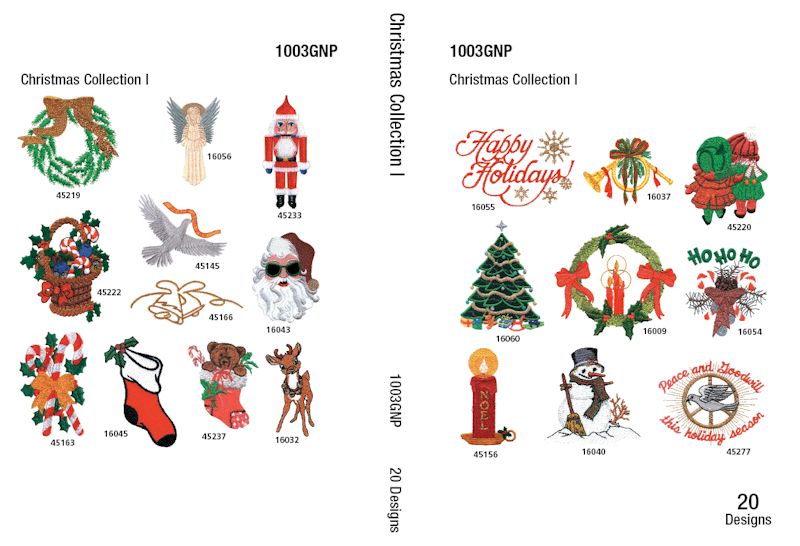Christmas Collection 1 Great Notions Embroidery Designs 1003GNP