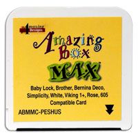 Amazing Box MAX Blank Rewritable Memory Card - Brother Baby Lock Simplicity White Bernina Deco (not 330) PES and Viking HUS Format