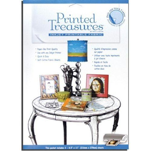 Printed Treasures Printer Fabric Sheets Peel & Stick 3/pk