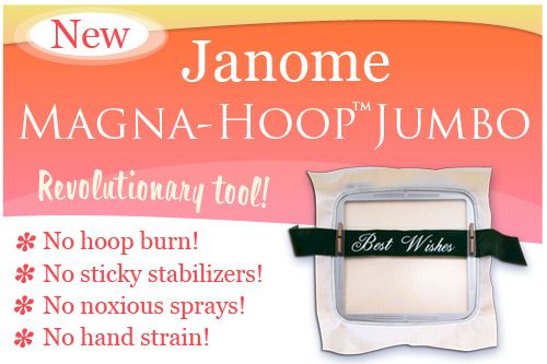Magna-Hoop Jumbo Embroidery Machine Hooping Aid for Janome CLOSEOUT