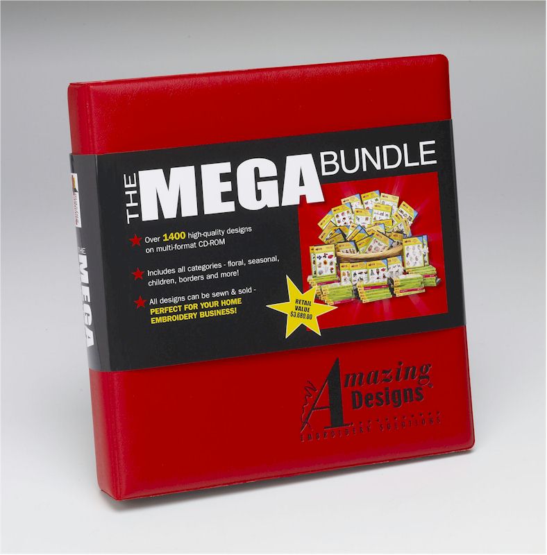 Mega Bundle Embroidery Designs by Amazing Designs on a Multi-Format CD-ROM AD-CLSBUN