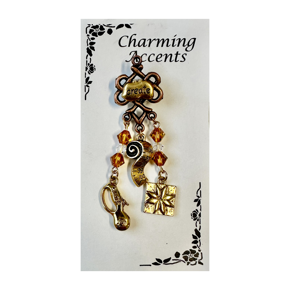 Create & Quilt Beaded Dangle Pin 