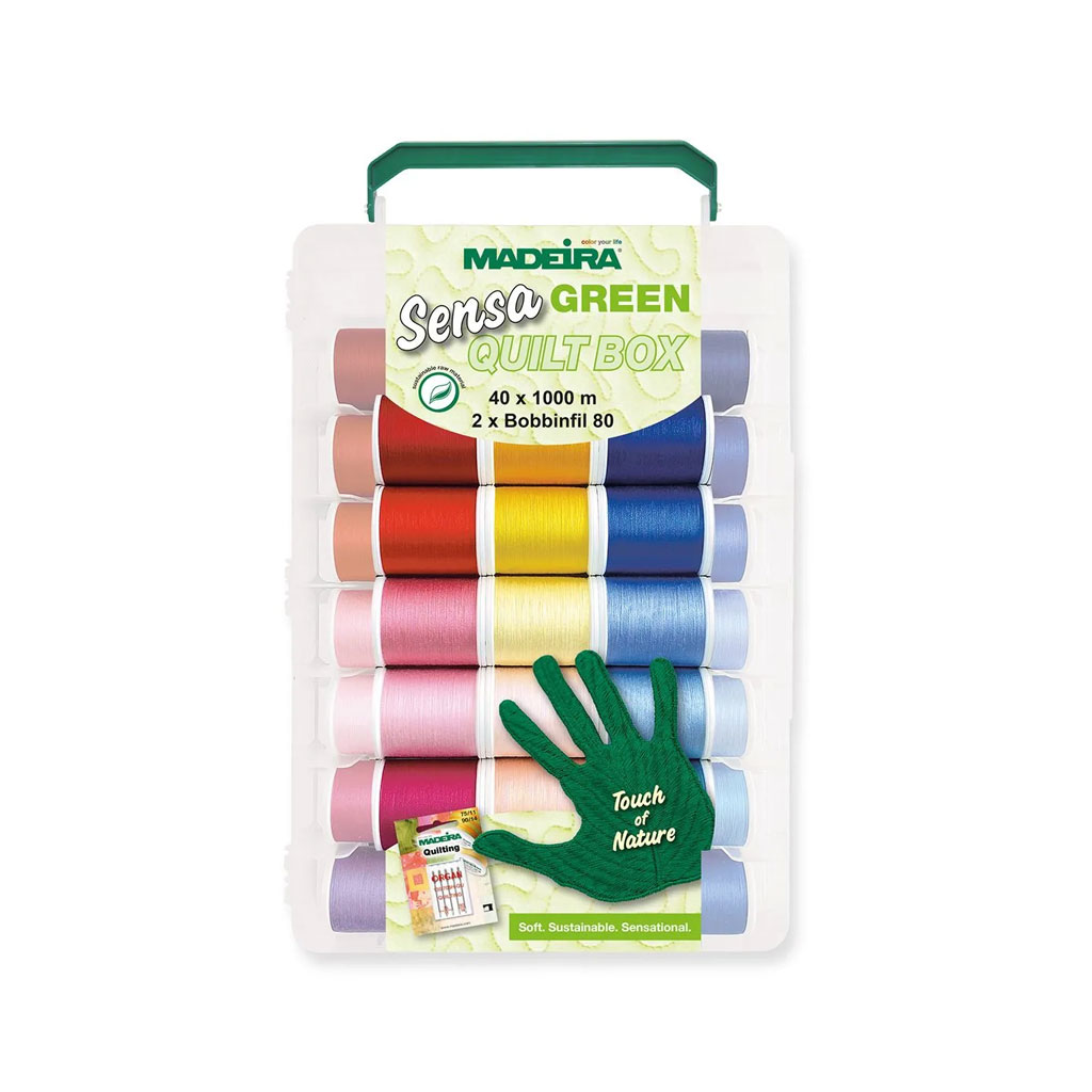 Madeira - Sensa Green Smartbox Quilting Thread - 40-color + 2 Bobbinfil 80 - 42 Spool Gift Set - CLOSEOUT