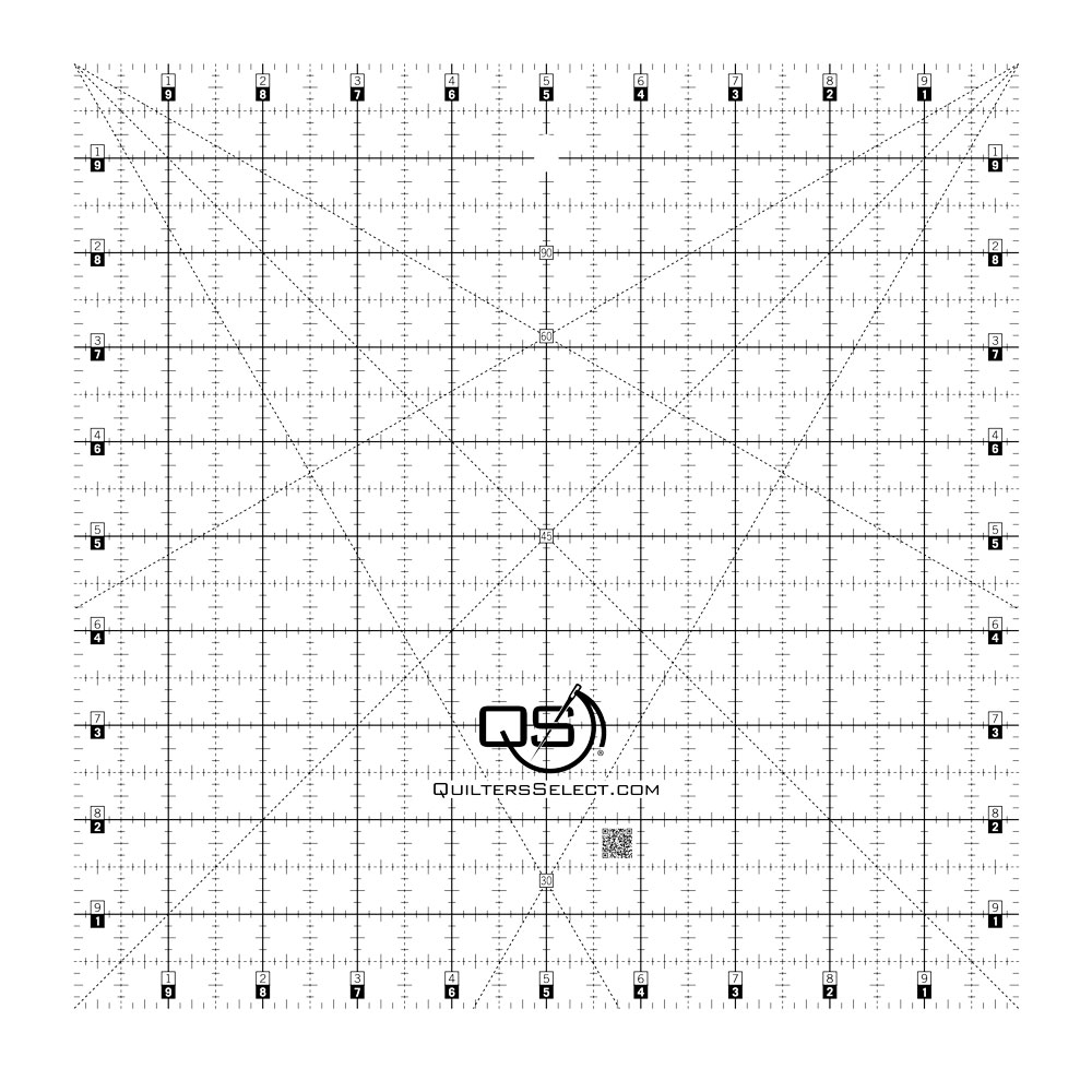 Quilters Select 10" x 10" Crystal Clear Non-Slip Ruler