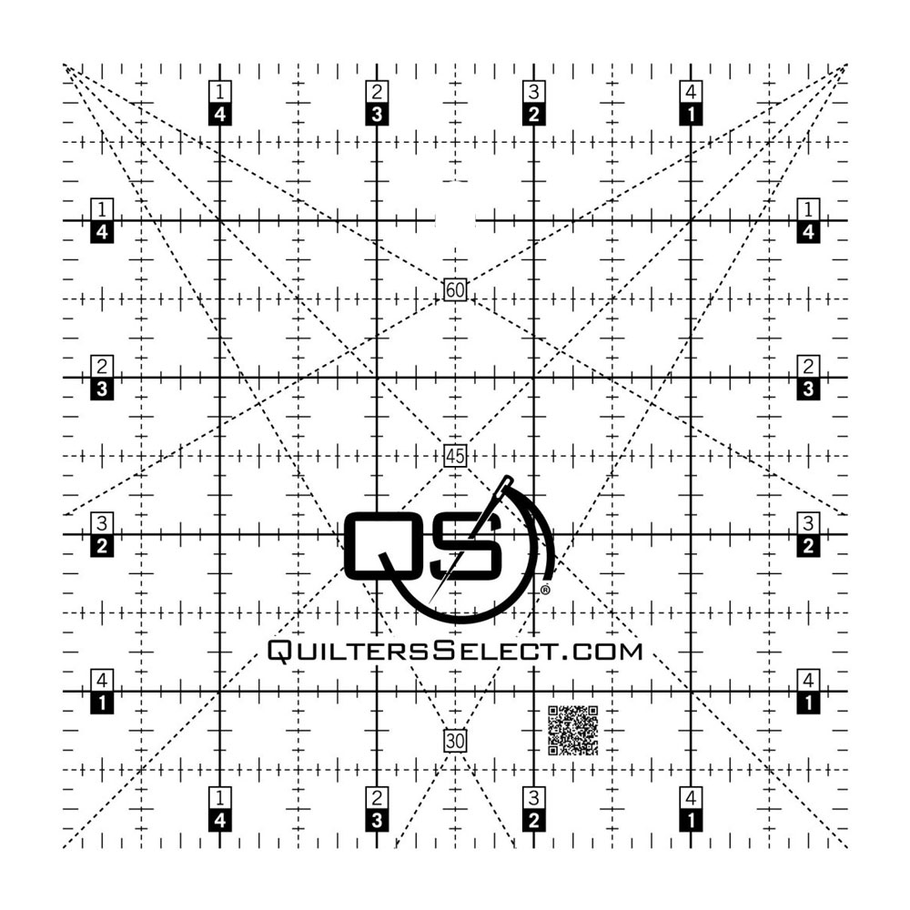 Quilters Select 5" x 5" Crystal Clear Non-Slip Ruler