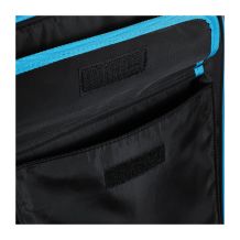 Close-up of the Rolling Goat™ 2.0 side pocket with Velcro closure, showing reinforced blue trim and secure storage design.