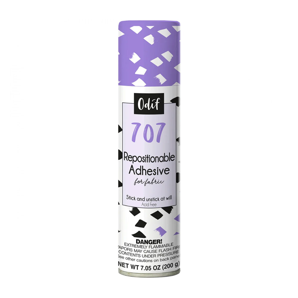 Odif 707 Repositionable Fabric Adhesive Spray – Stick & Unstick at Will, No Residue, Acid-Free, 7.05 oz