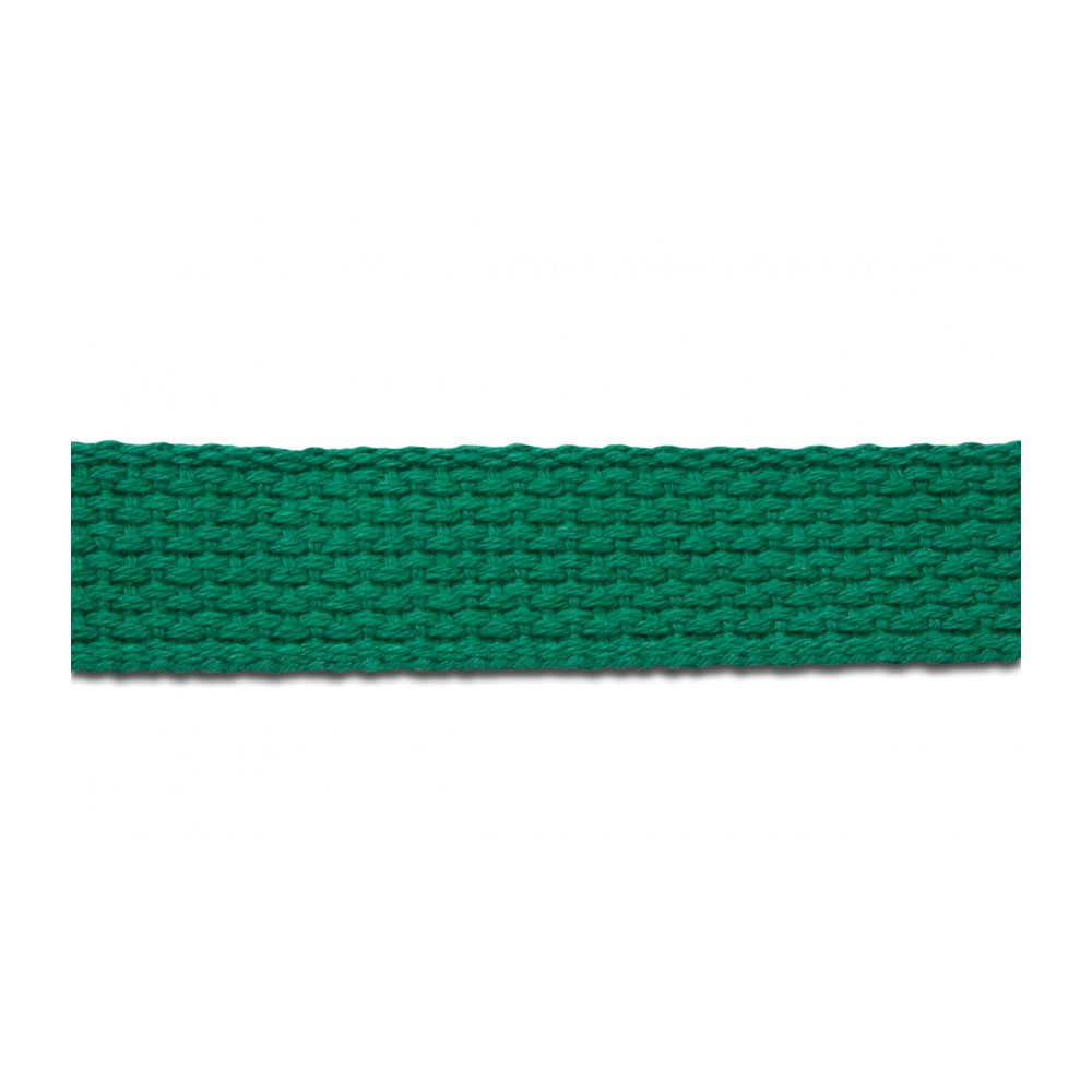 1.25" Heavyweight Cotton Webbing - KELLY GREEN - 1 Yard