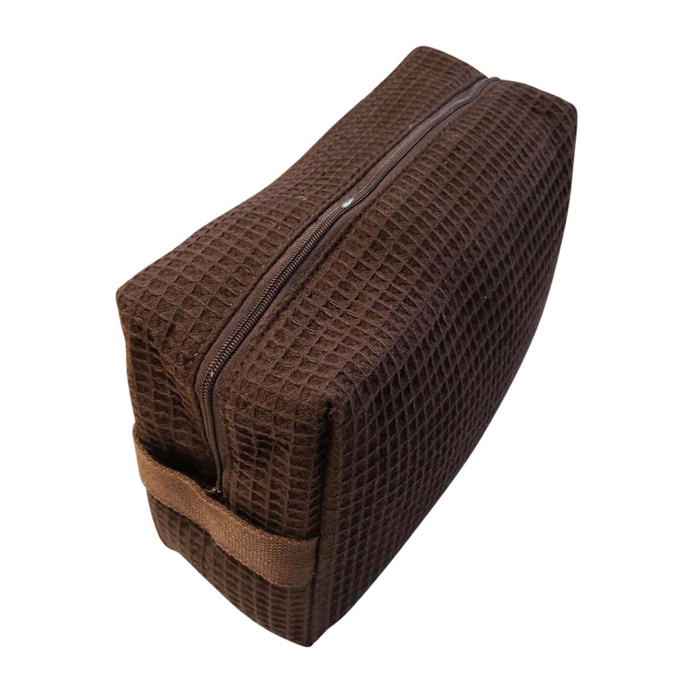 Cotton Waffle Cosmetic Bag - Small