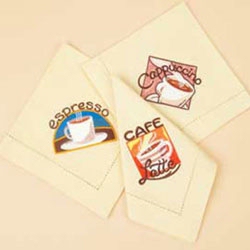 Ecru Hemstitched Napkin Set Home Decorating Embroidery Blanks