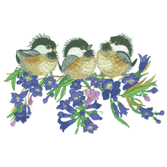 Valerie Pfeiffer Chickadees Embroidery Designs on a Multi-Format CD-ROM CMC-VP1
