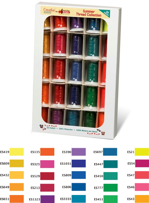 Amazing Designs Summer Sizzle Thread Collection 25 Spool Embroidery Thread Set