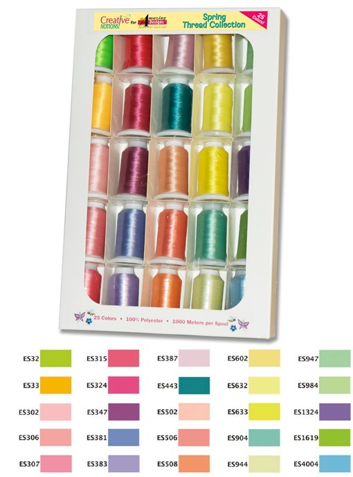Amazing Designs Spring Thread Collection 25 Spool Embroidery Thread Set