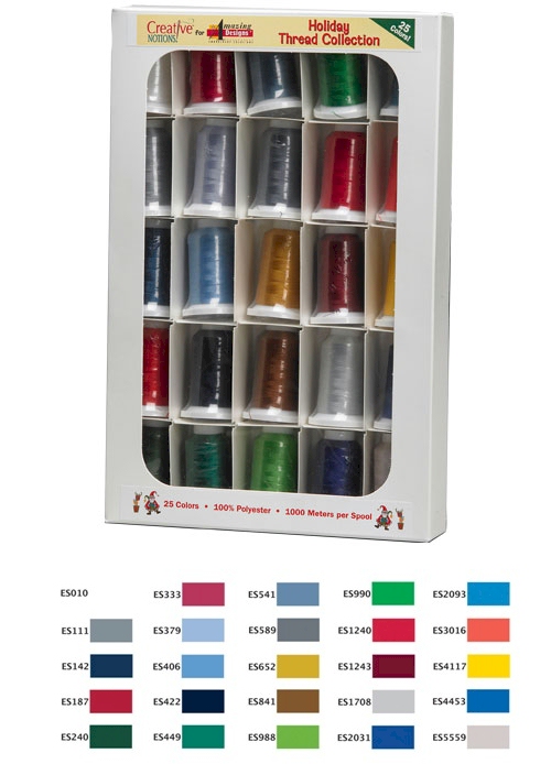 Amazing Designs Holiday Gathering Thread Collection 25 Spool Embroidery Thread Set
