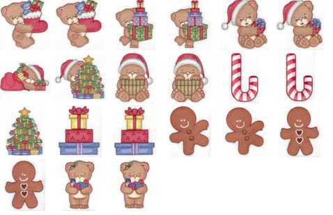 Christmas Bears Embroidery Designs by John Deer's Adorable Ideas - Multi-Format CD-ROM AI-5555S