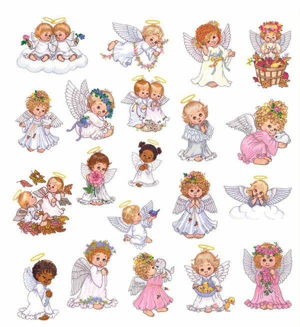 Morehead Watercolor Angels Embroidery Designs on a Multi-Format CD-ROM MH22