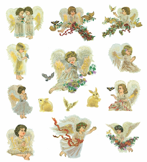 Heaven's Little Angels by Dona Gelsinger Embroidery Designs on a Multi-Format CD-ROM CMCL-HLA1