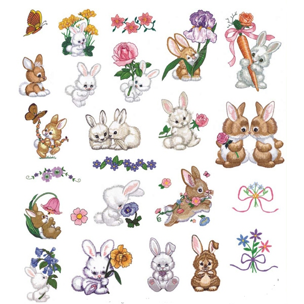 Morehead Bountiful Bunnies Embroidery Designs on a Multi-Format CD-ROM GC219C-MH16