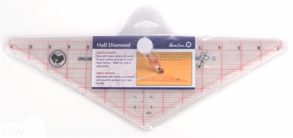 Half Diamond Ruler 14-1/2" - Hemline Rulers