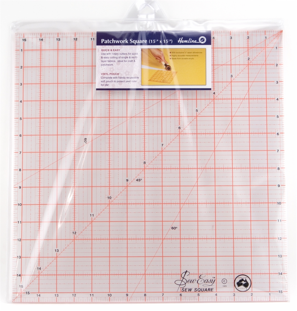 15-1/2” Square Patchwork Ruler - Hemline Rulers