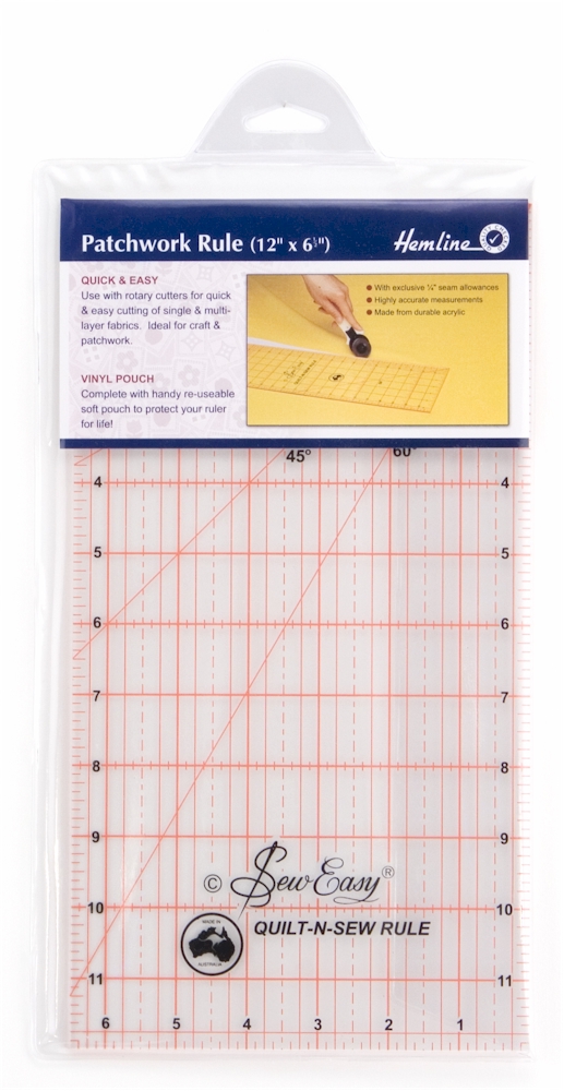 12” x 6” Patchwork Ruler - Hemline Rulers