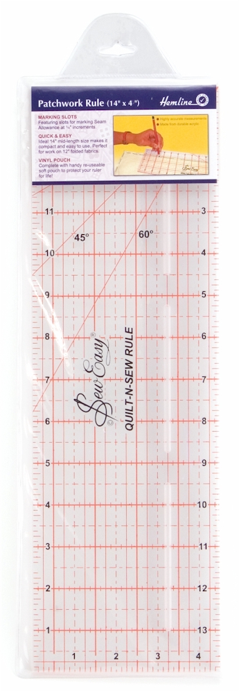 14” x 4-1/2” Patchwork Ruler - Hemline Rulers