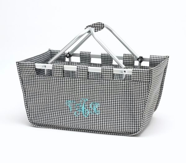 Foldable Market Tote Embroidery Blanks - HOUNDSTOOTH