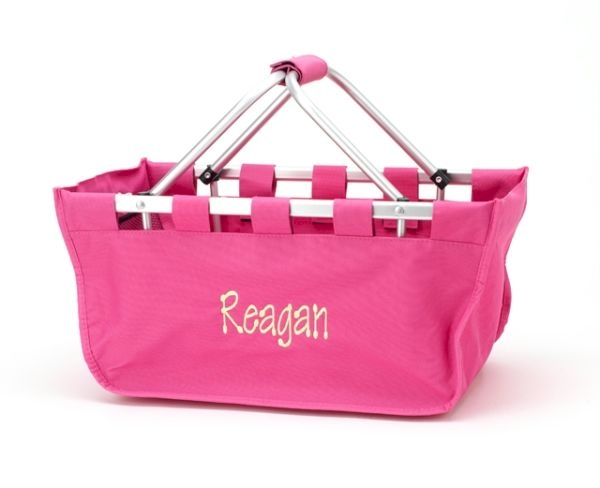 Foldable Market Tote Embroidery Blanks - HOT PINK