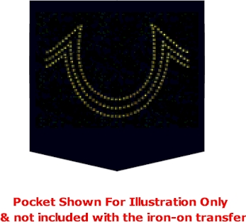 Jean Pocket Design - Gold Crystals 5.5"x3.75" Iron-On by Mark Richards - PACK OF 1 CLOSEOUT