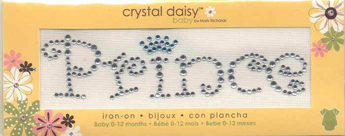Prince - Crystals 1.25"x5" Crystal Daisy Baby Iron-On by Mark Richards CLOSEOUT