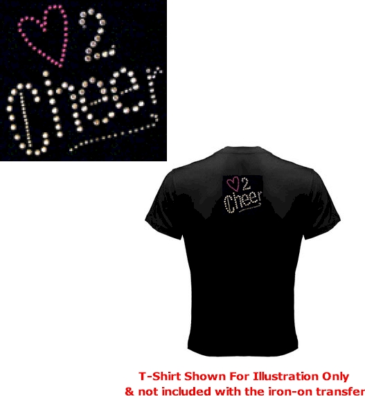 Love To Cheer - Crystals 4"x4" Iron-On by Mark Richards