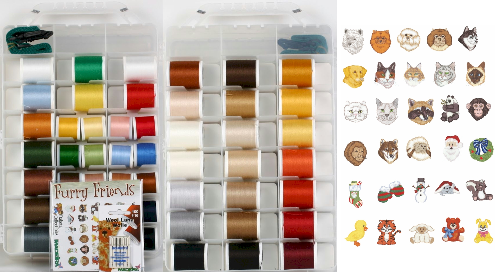 Lana Fuzzy Wool 30 Spool + 20 Cotona + 2 Spools Bobbinfil Incredible Threadable Embroidery Thread Set