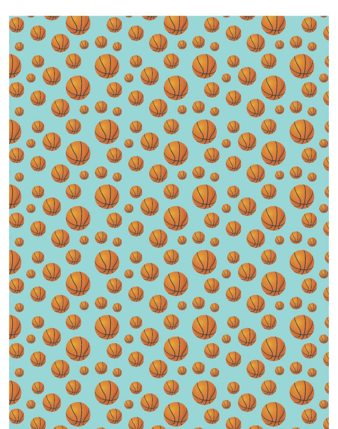Hoops - Basketball 02 - QuickStitch Embroidery Paper - One 8.5in x 11in Sheet - CLOSEOUT