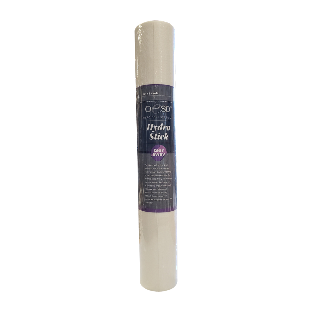 OESD Hydro Stick Tear-Away Embroidery Stabilizer - 15" x 5yd Roll - White