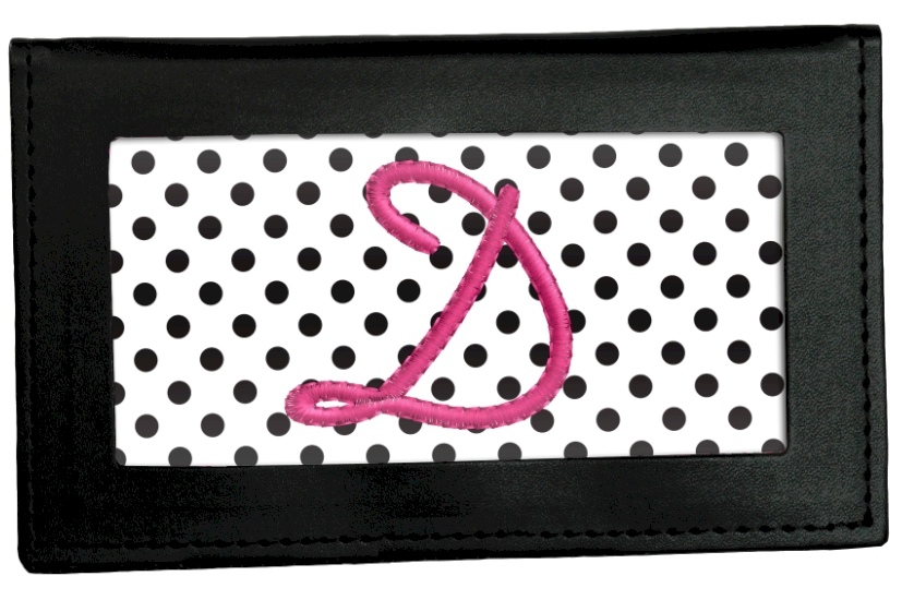 Black Premium Faux Leather Checkbook Cover Acrylic Embroidery Blank - CLOSEOUT