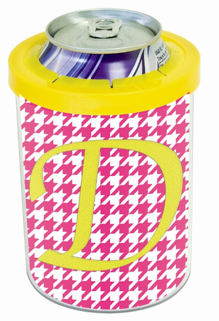 Can Cooler with Yellow Ring Acrylic Embroidery Blank - CLOSEOUT