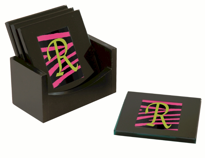 Square Glass Coaster - Set of 4 - Acrylic Embroidery Blank - CLOSEOUT