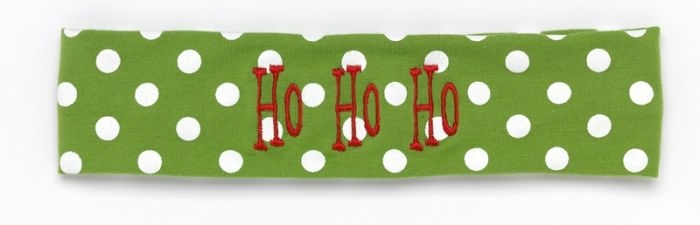 Green/White Polka Dot Stretch Headband Embroidery Blanks - CLOSEOUT